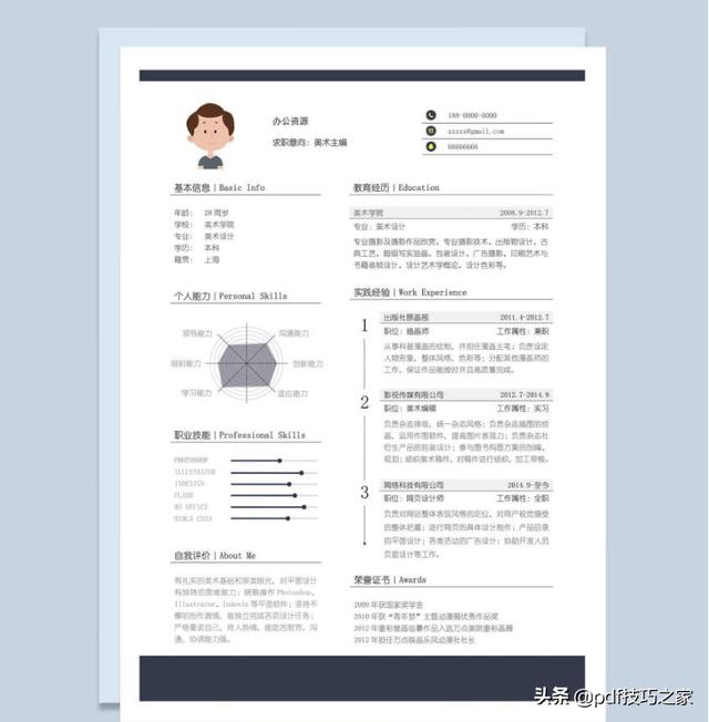 超实用Word个人简历模板，职场敲门砖，优质！免费