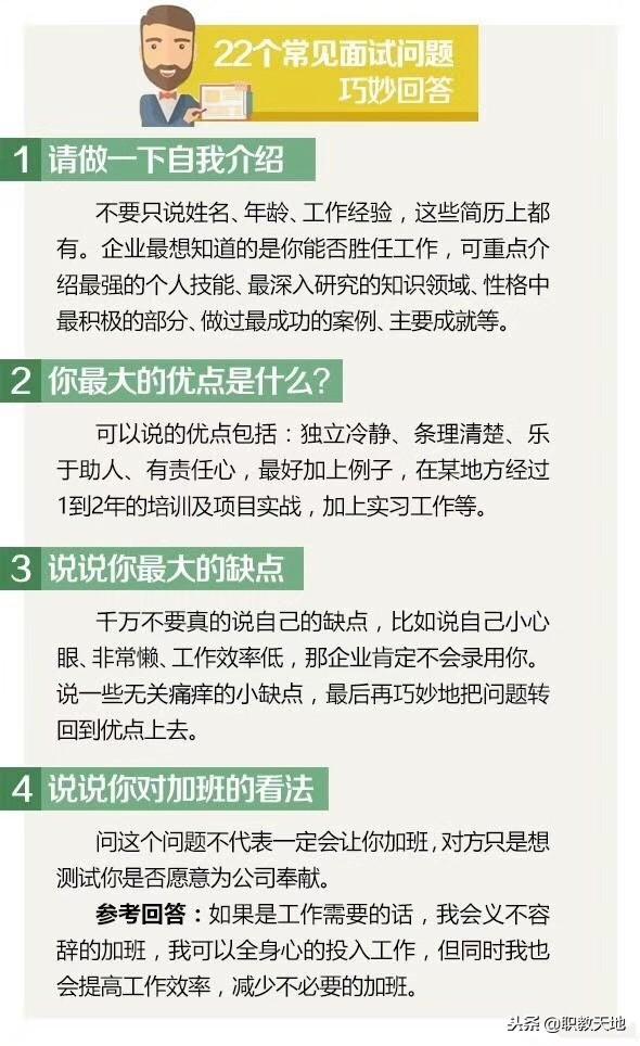 22个常见面试问题巧妙回答