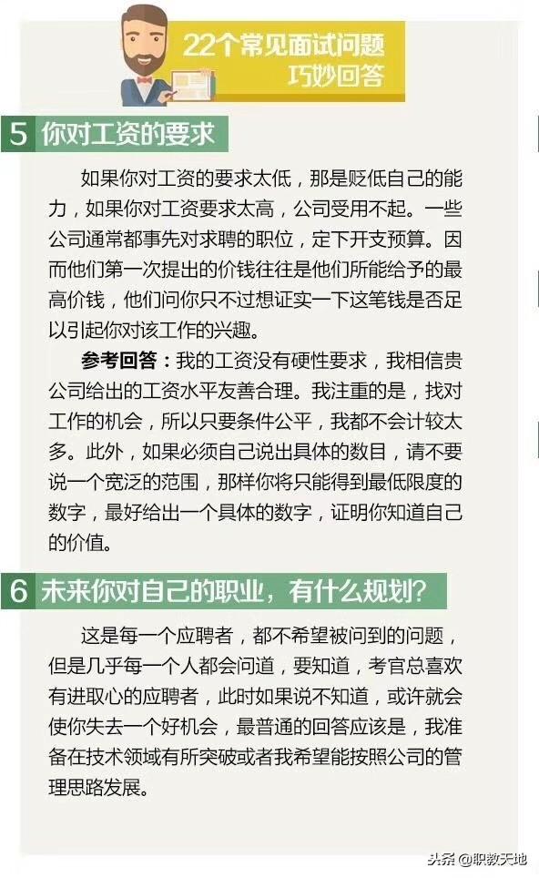 22个常见面试问题巧妙回答