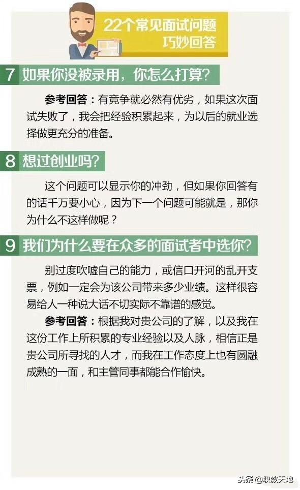 22个常见面试问题巧妙回答
