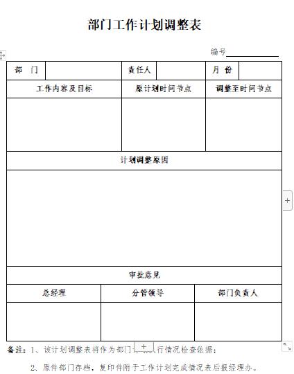 工作计划管理办法及流程