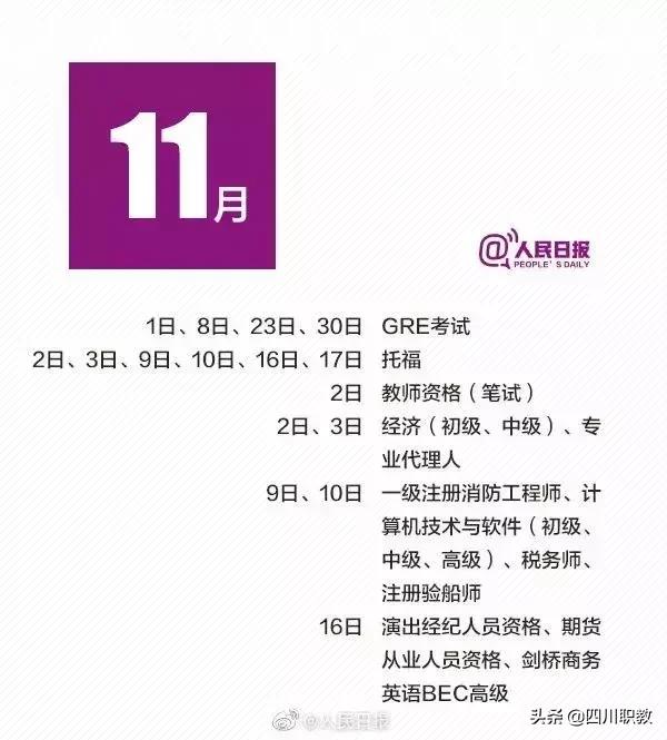 大学生考证不可随大潮，2019年9-12月各类证书考试时间表