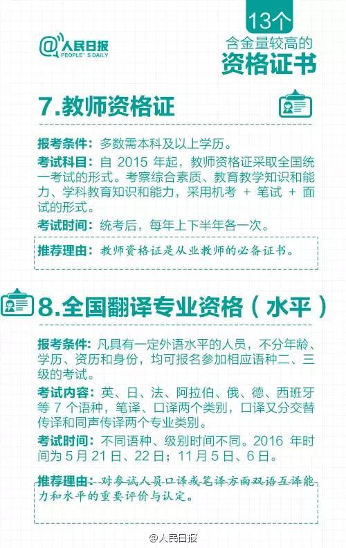 考证就考含金量最高的13个资格证书！