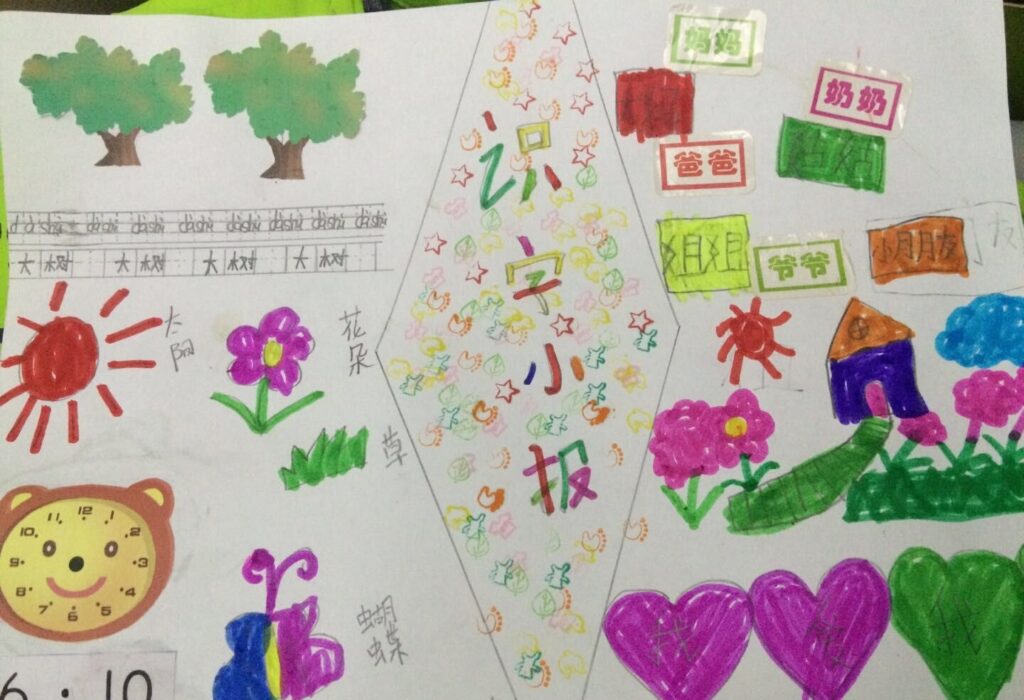 一年级识字小报得奖模板（一年级识字手抄报简单）