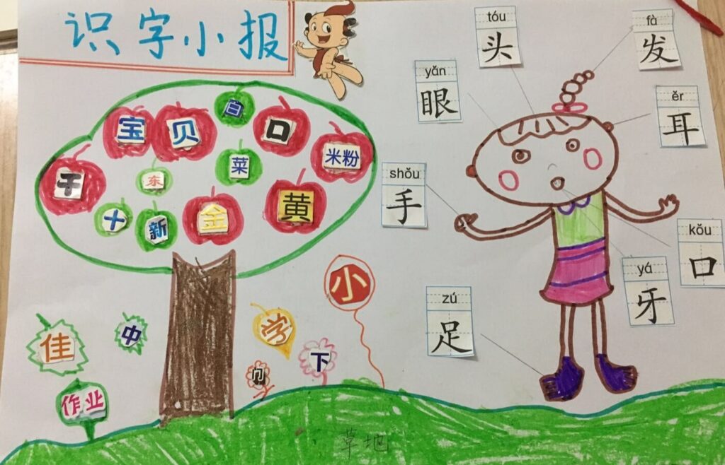 一年级识字小报得奖模板（一年级识字手抄报简单）