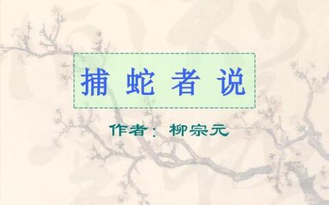 捕蛇者说原文及翻译（古文捕蛇者说赏析）