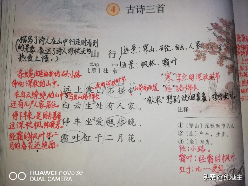 山行是什么季节的诗句（古诗山行是哪个季节的）