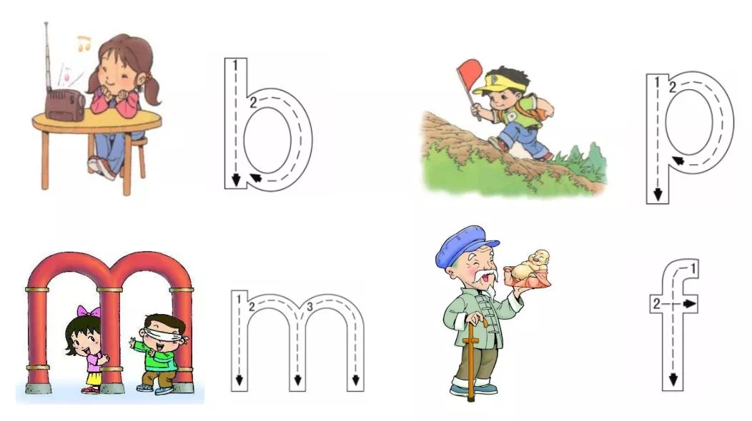 声母的正确书写格式及笔顺（声母表占格正确书写）