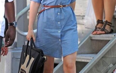 衬衫裙配大长腿，瘦身时髦so easy！