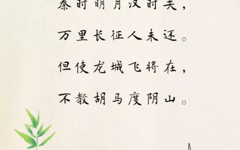 不教胡马度阴山是哪首诗（不教胡马度阴山全诗及赏析）