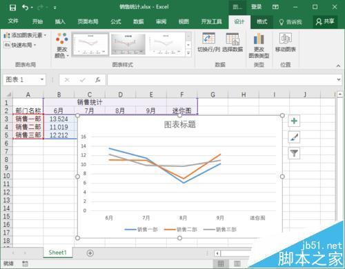 Excel2016表格数据怎么插入折线图