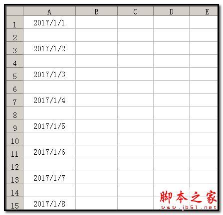 Excel隔行插入连续日期的方法