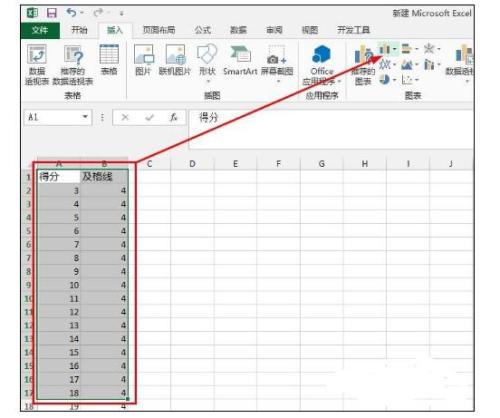 Excel2013中柱形图怎么添加基准线