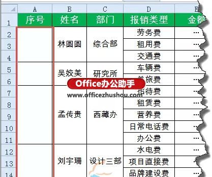 Excel中合并单元格中快速添加序号的方法