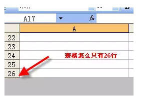 excel表格只有26行的解决方法