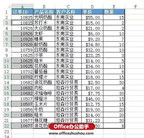 填充Excel表中上方非空单元格数据的方法
