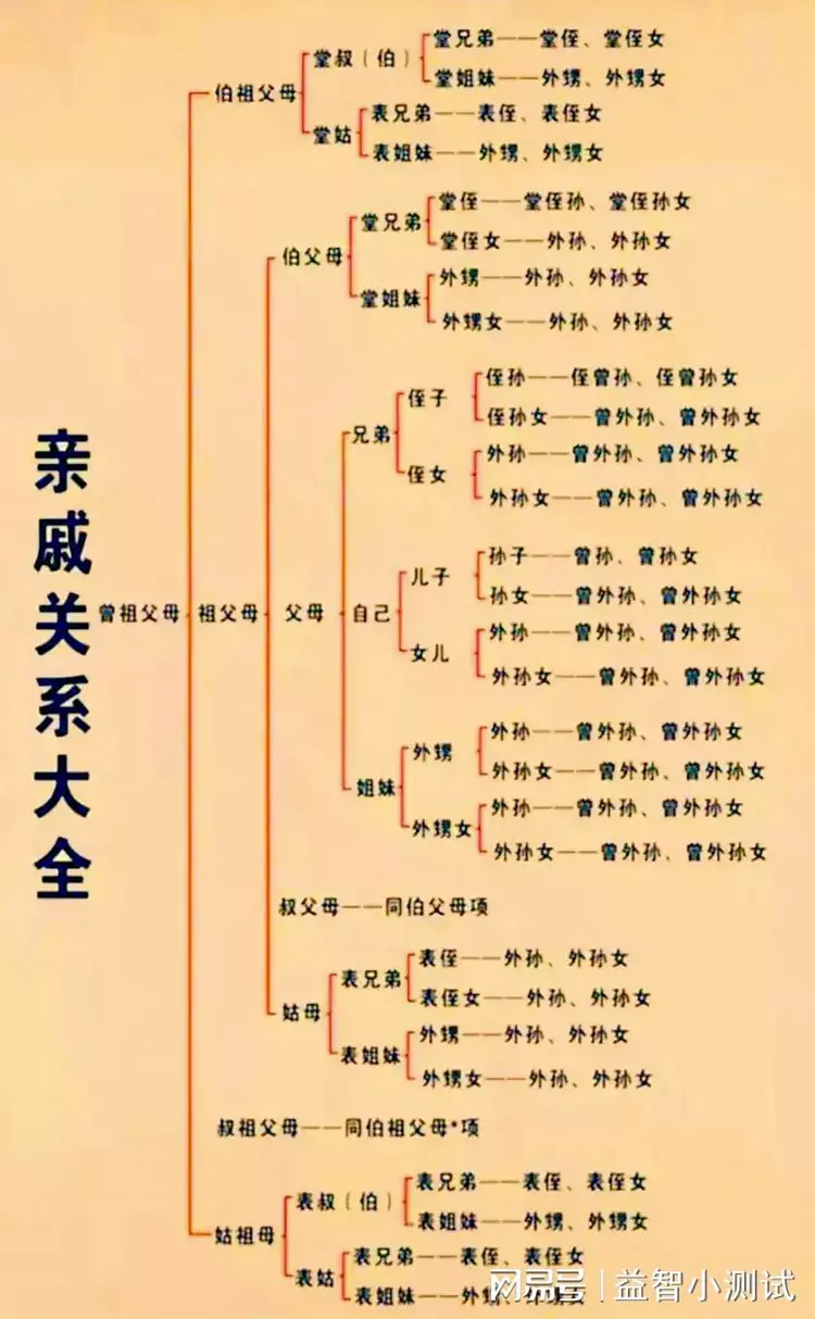 中国所有亲戚一览表，以后再也不会叫错亲戚了！